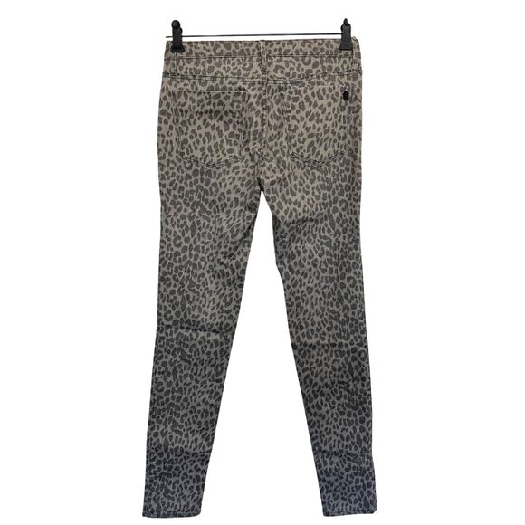 Black Orchid Los Angeles Leopard Animal Print Skinny Pants, Gray/Black, Size 26 - Picture 2 of 9